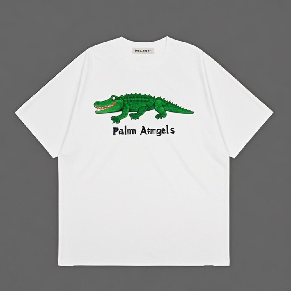 NWT Palm Angels Crocodile Short Sleeve White